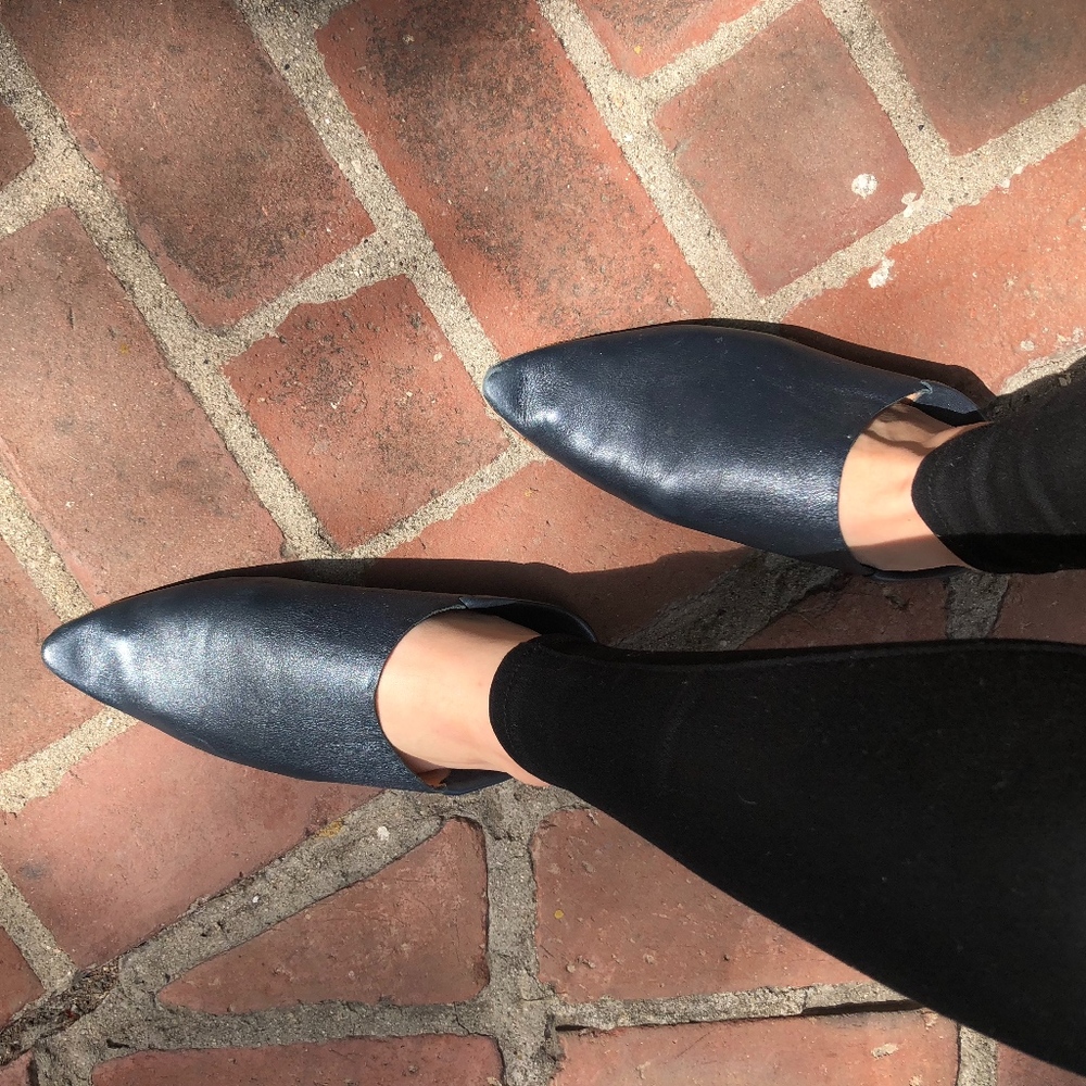 Gunmetal grey Moroccan slides